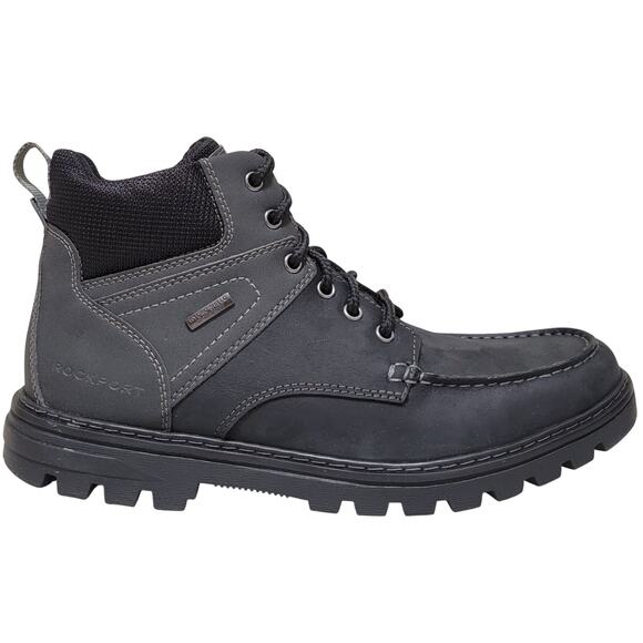 Rockport Men Weather Ready Moc Toe Combat Boots Size US 9M Black Leather main image 5